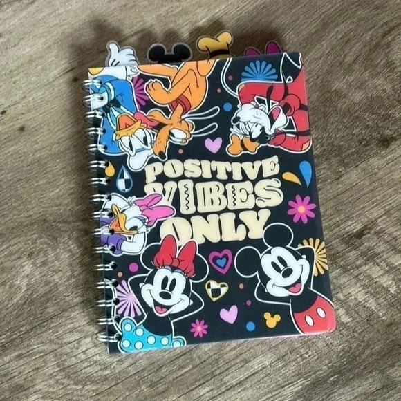 Disney Positive Vibes Only Character Notebook Journal With Tabs 96 Pages NWOT - Picture 1 of 7